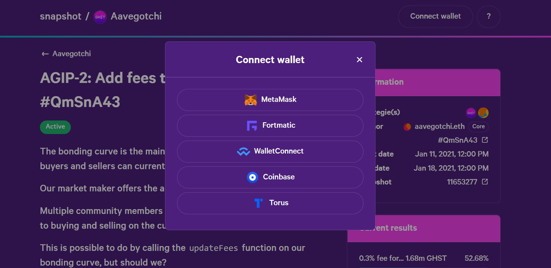 Snapshot Voting Ethereum